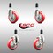 Service Caster 4 Inch 316SS Red Poly Swivel 1-1/4 Inch Expanding Stem Caster Brake SCC, 2PK SS316EX20S414-PPUB-RED-2-TLB-2-114 - alternate 3